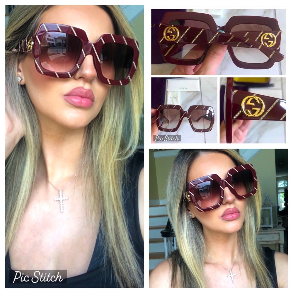 🔥NEW GUCCI SWAROVSKI CRYSTAL SUNGLASSES 🔥